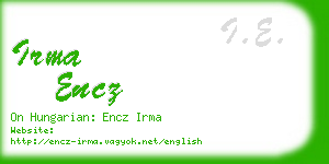 irma encz business card